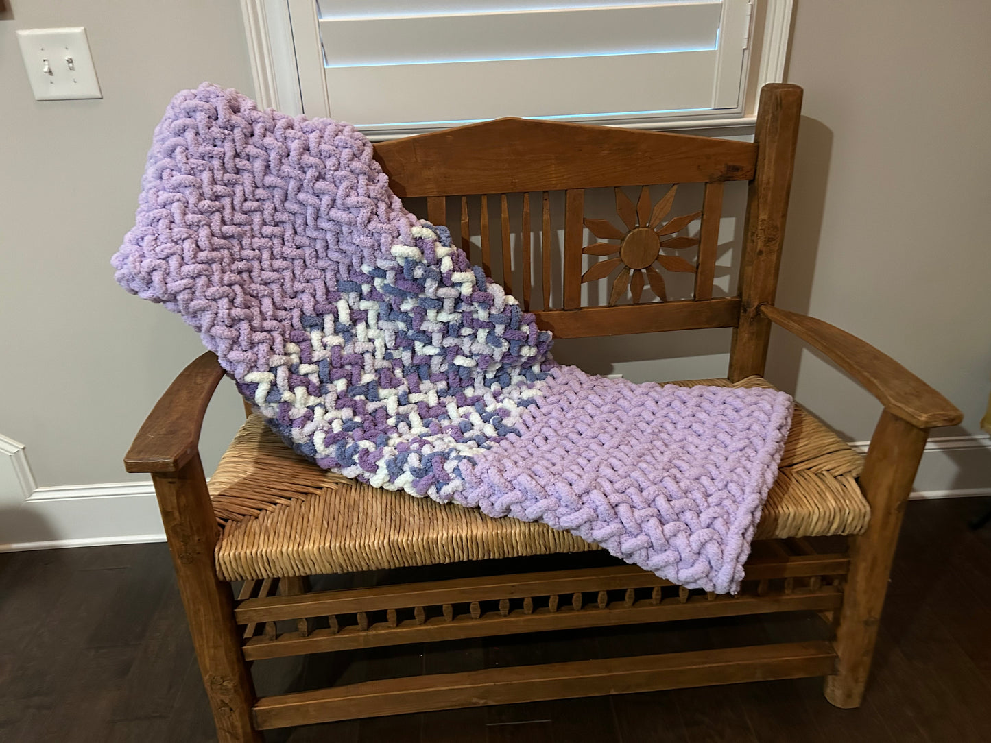 Hand Knitted Chunky Knit Blanket