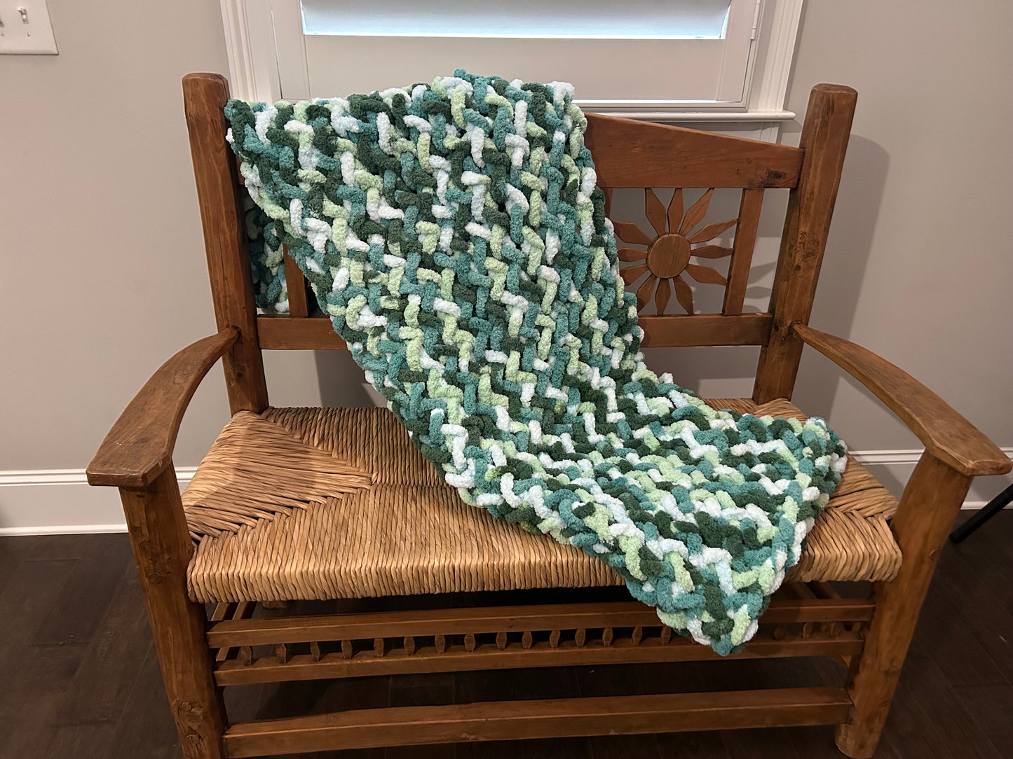 Hand Knitted Chunky Knit Blanket