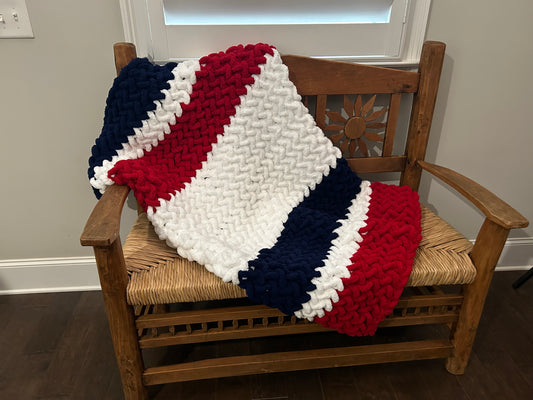 Hand Knitted Chunky Knit Blanket