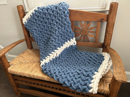 Hand Knitted Chunky Knit Blanket