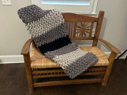 Hand Knitted Chunky Knit Blanket