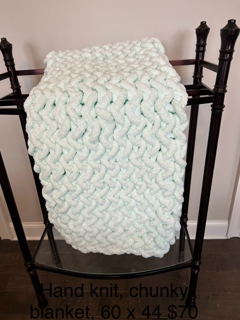 Hand Knitted Chunky Knit Blanket