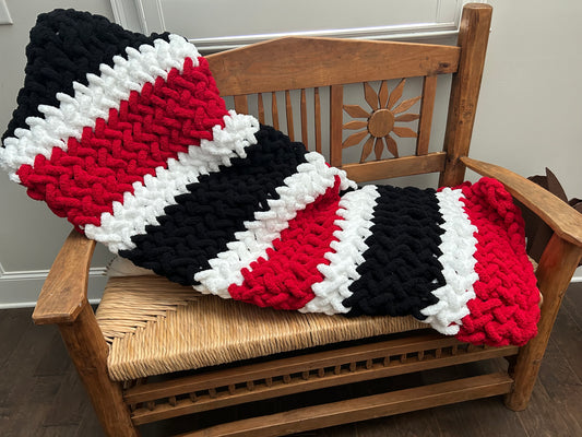 Hand Knitted Chunky Knit Blanket