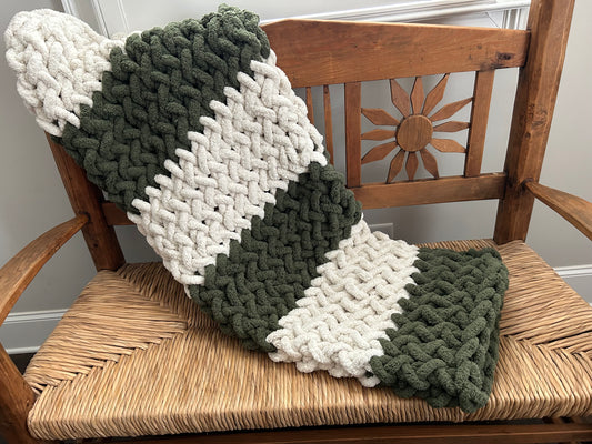 Hand Knitted Chunky Knit Blanket