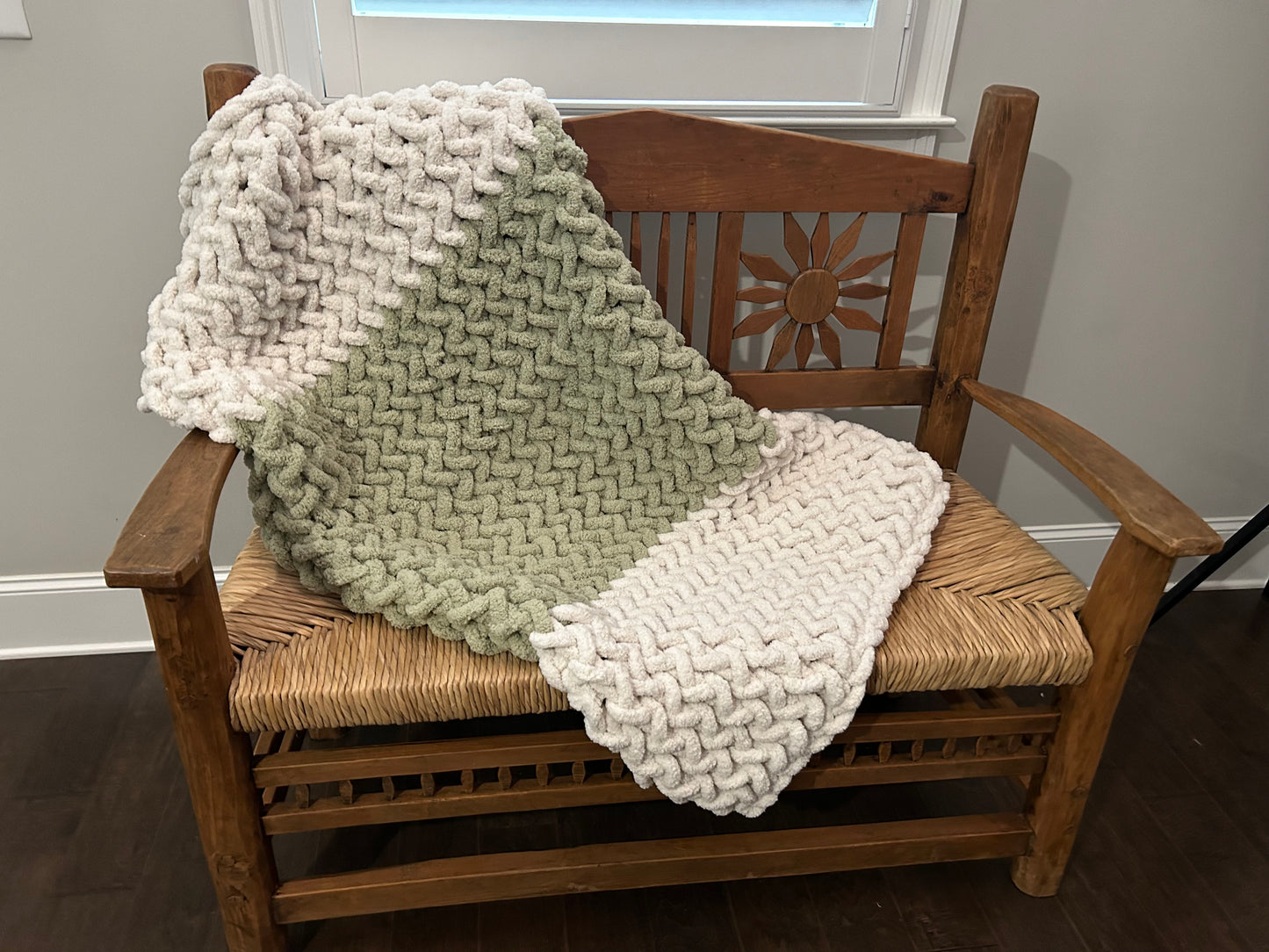 Hand Knitted Chunky Knit Blanket