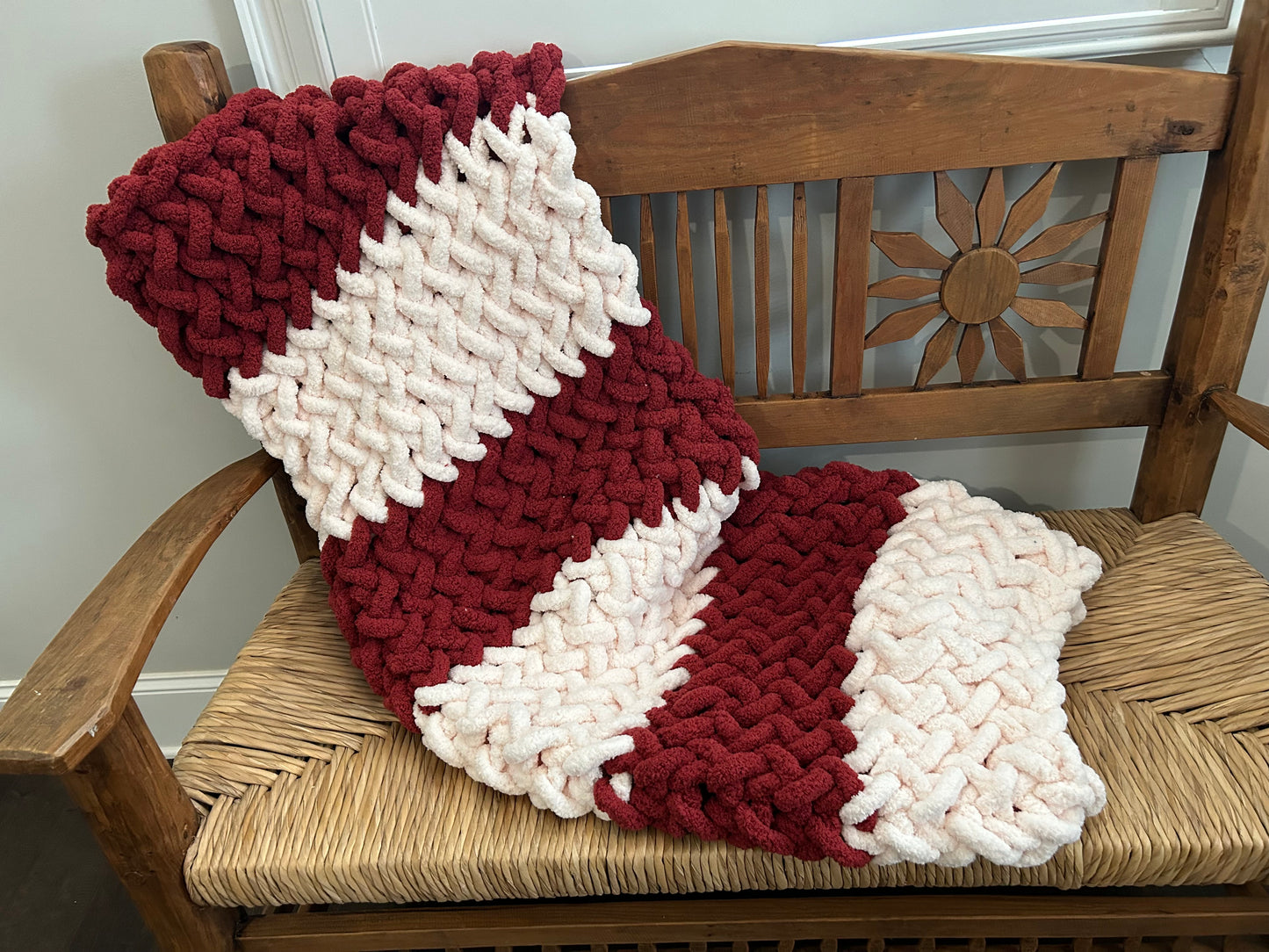 Hand Knitted Chunky Knit Blanket