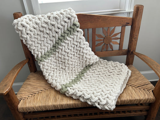 Hand Knitted Chunky Knit Blanket