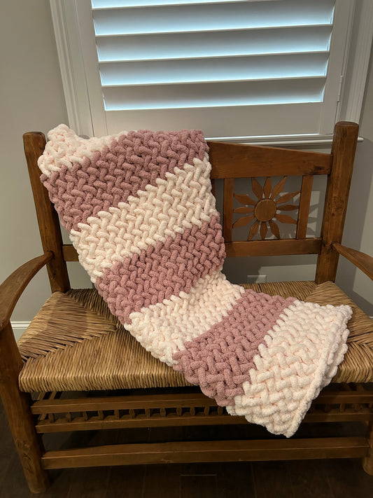 Hand Knitted Chunky Knit Blanket