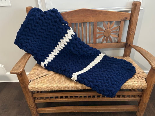 Hand Knitted Chunky Knit Blanket