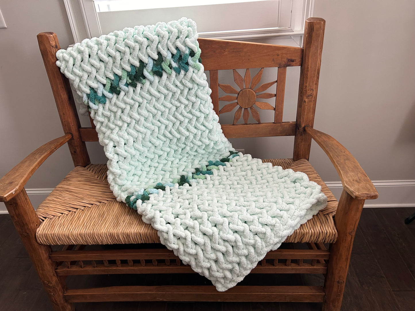 Hand Knitted Chunky Knit Blanket