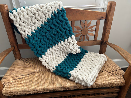 Hand Knitted Chunky Knit Blanket