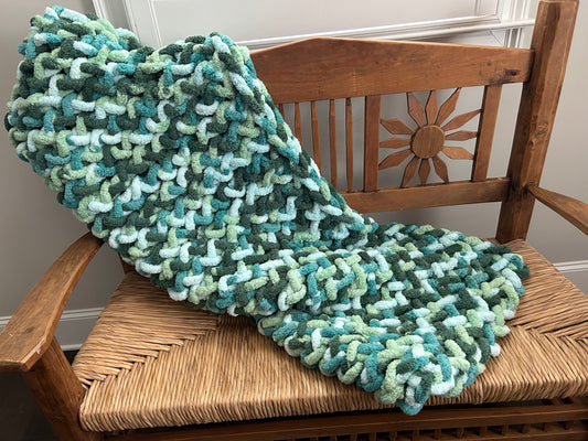 Hand Knitted Chunky Knit Blanket