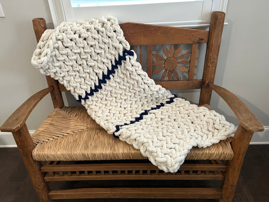 Hand Knitted Chunky Knit Blanket