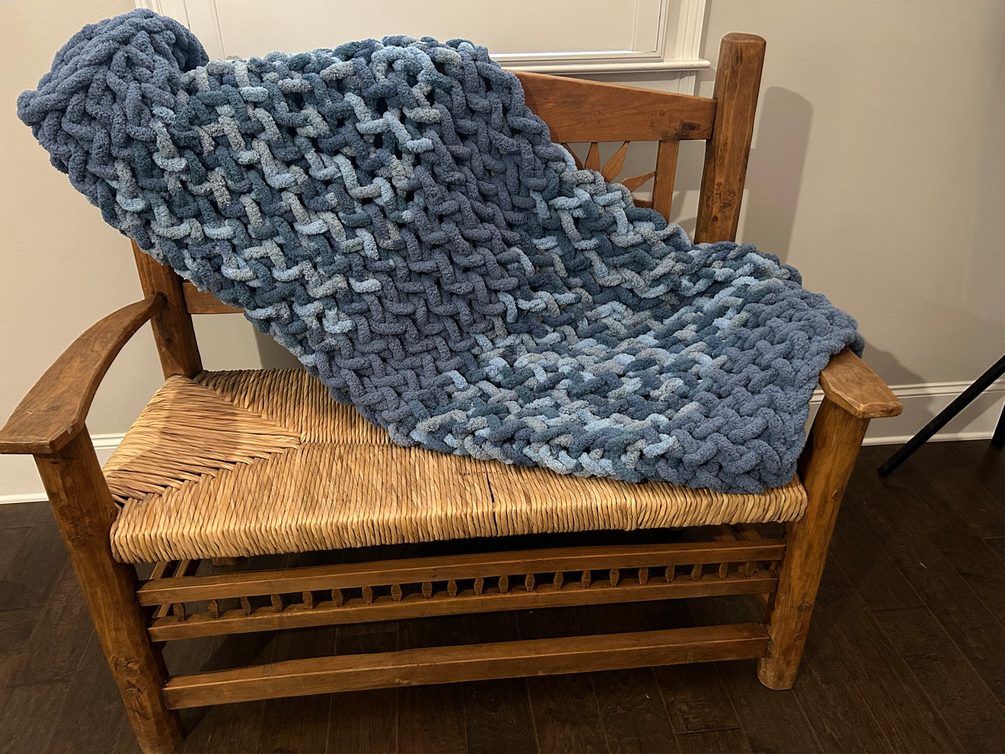 Hand Knitted Chunky Knit Blanket